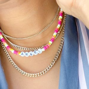 Trendy Bead Necklace | Stretchy Chord